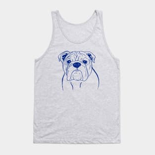 English Bulldog (Light Blue and Navy) Tank Top